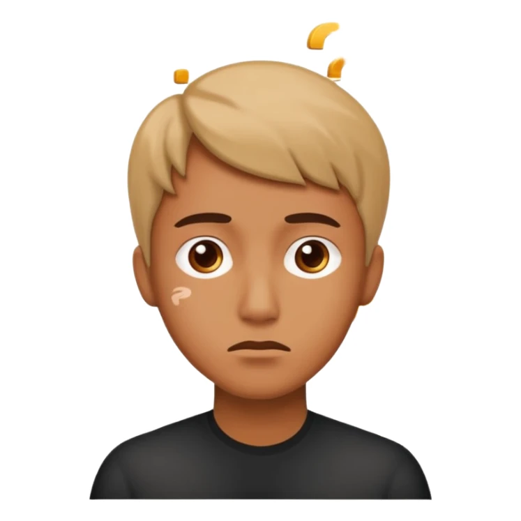 a person thinking, the person is surrounded by question marks sticker