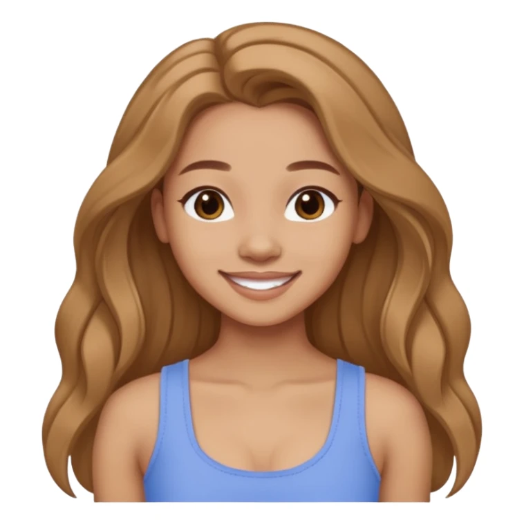 GloomyKassie with long light brown hair, periwinkle crop top sticker