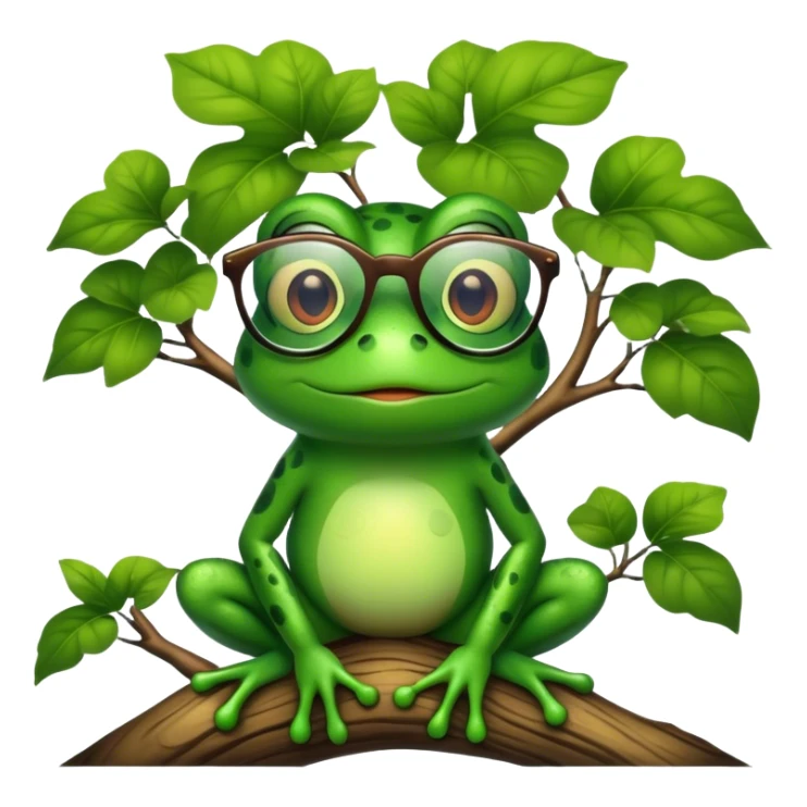 I want a frog with glasses in a tree sticker