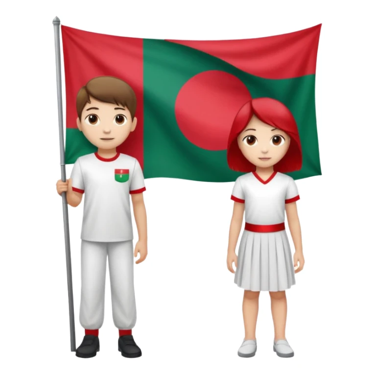 ১৬ডিসেম্বর উপলক্ষে শুভেচ্ছা । A banner is standing with a boy on one side and a girl on the other. sticker