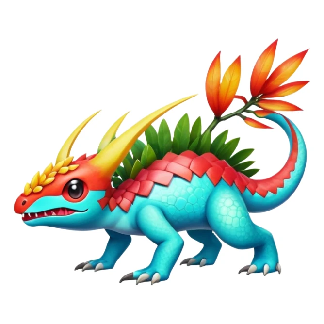 Colorful Exotic Tropical Pokémon-Fakémon-hybrid-creature (full body) sticker