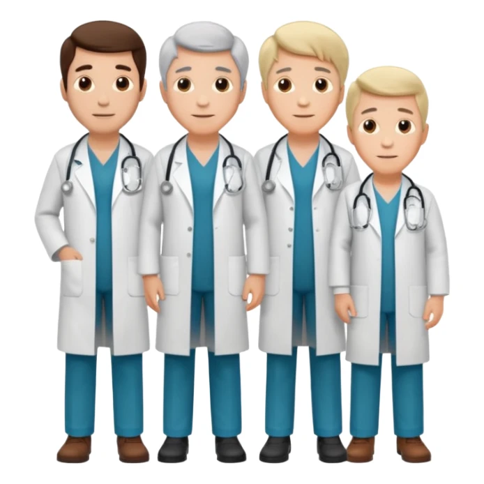 5 doctor staff all men make the differ in age make some space between em sticker