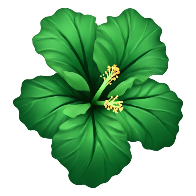 Dark green hibiscus flower sticker