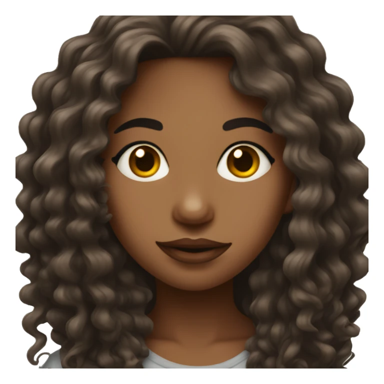 Brunette girl with wavy hair and septum piercing sticker