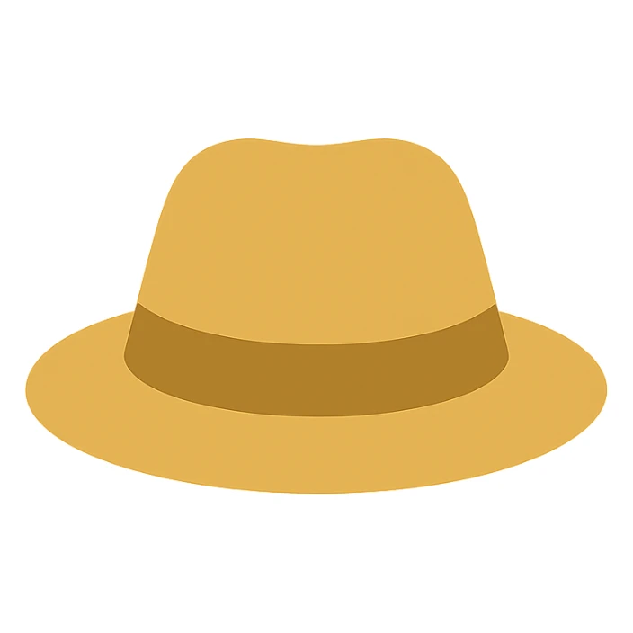 hat, flat color icon, clean and modern sticker