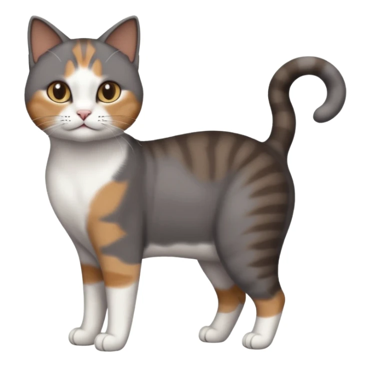 full body half dark grey and half white cat with white front legs sticker