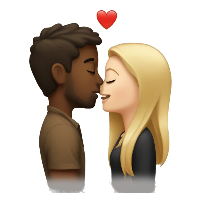 Couple kissing, brown guy and white girl  sticker