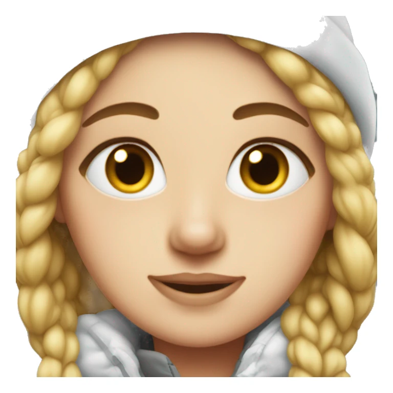 White girl in snow clothes sticker