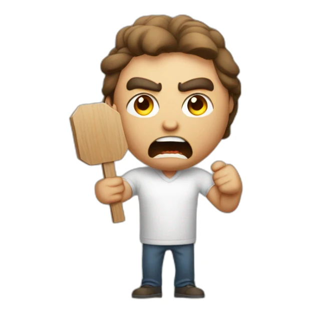 ANGRY MAN HOLDING A STOP SIGN THAT SAYS STOP sticker