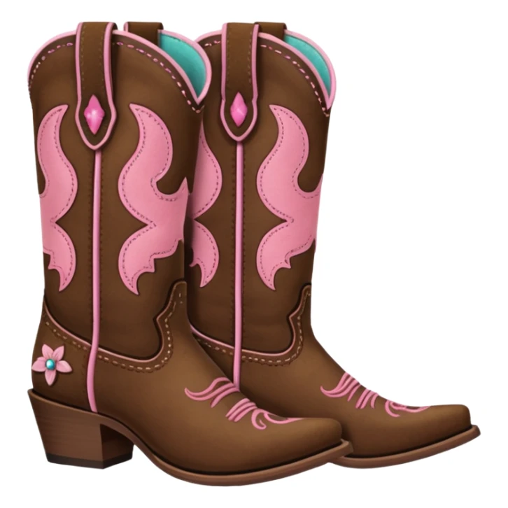 cowgirl boots cute a tiny bit of pink on it sticker