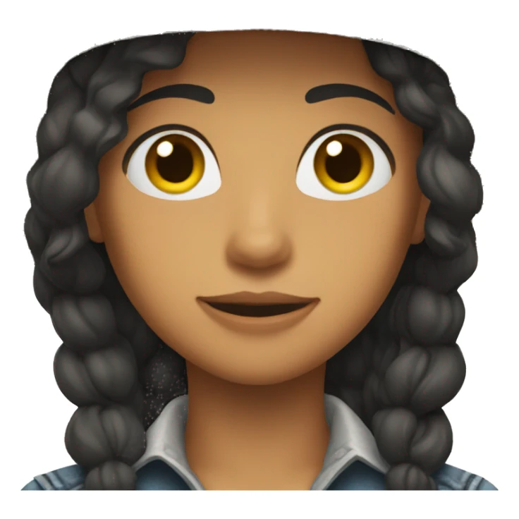 girl, long hair, black hair, cowboy hat sticker