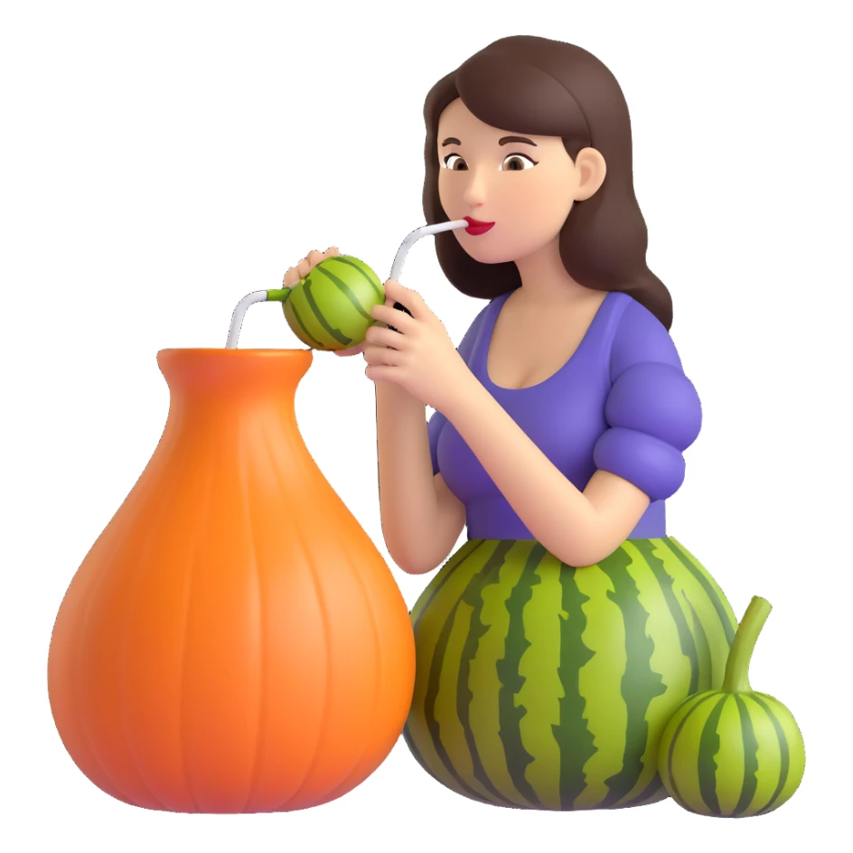 brunette woman drinking mate from a gourd with a bombilla straw, simple and minimal sticker