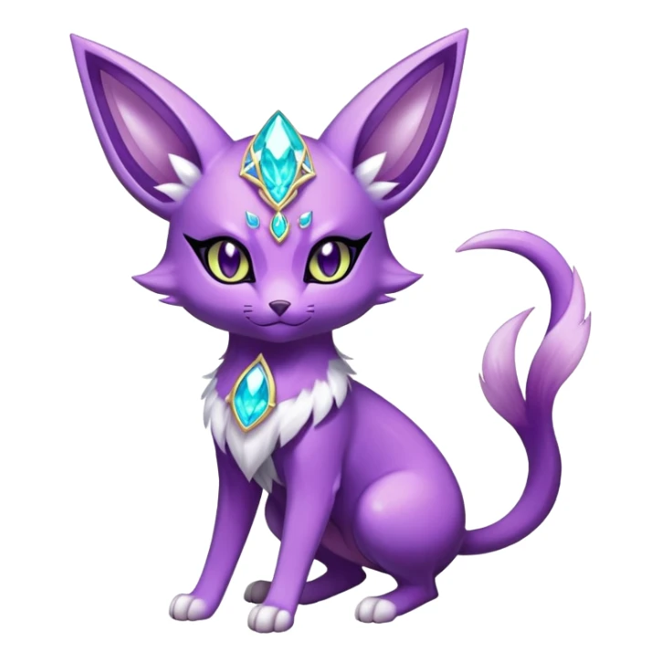 Shiny Exotic Elemental Espeon-Persian-Pokémon-Fakémon-hybrid-creature (full body) sticker