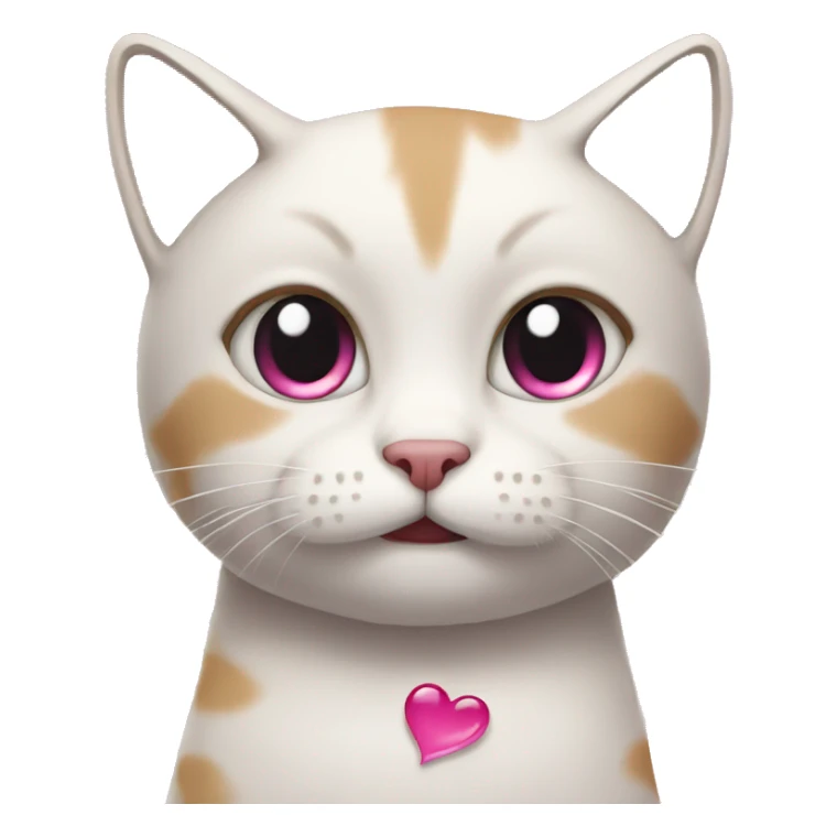 Cat with tears and pink love sticker