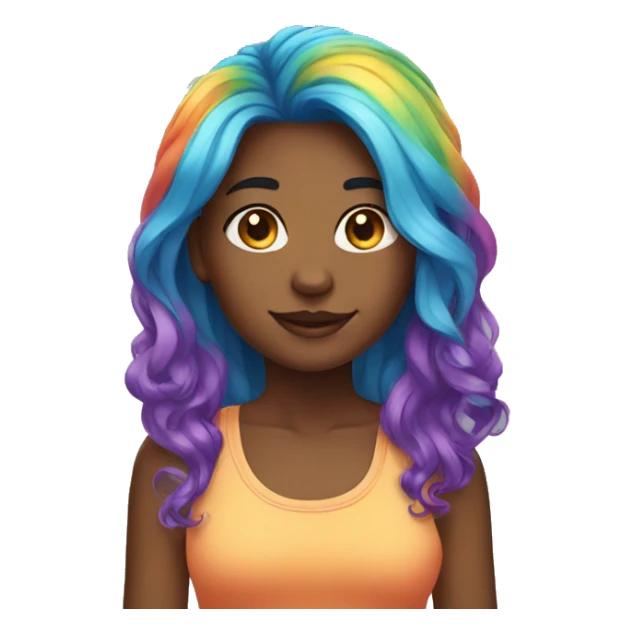 Girl with rainbow hair sticker