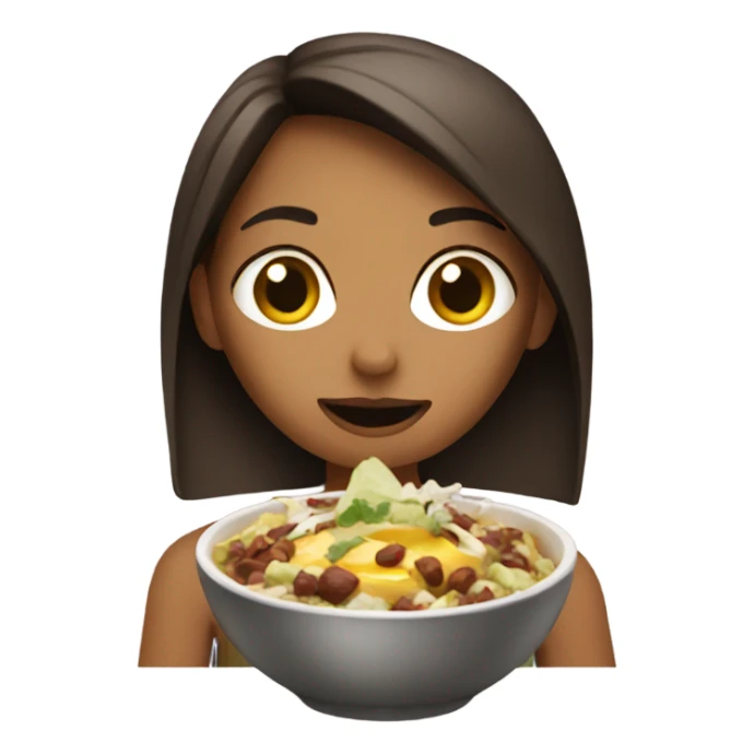 A girl eating a chipotle bowl  sticker