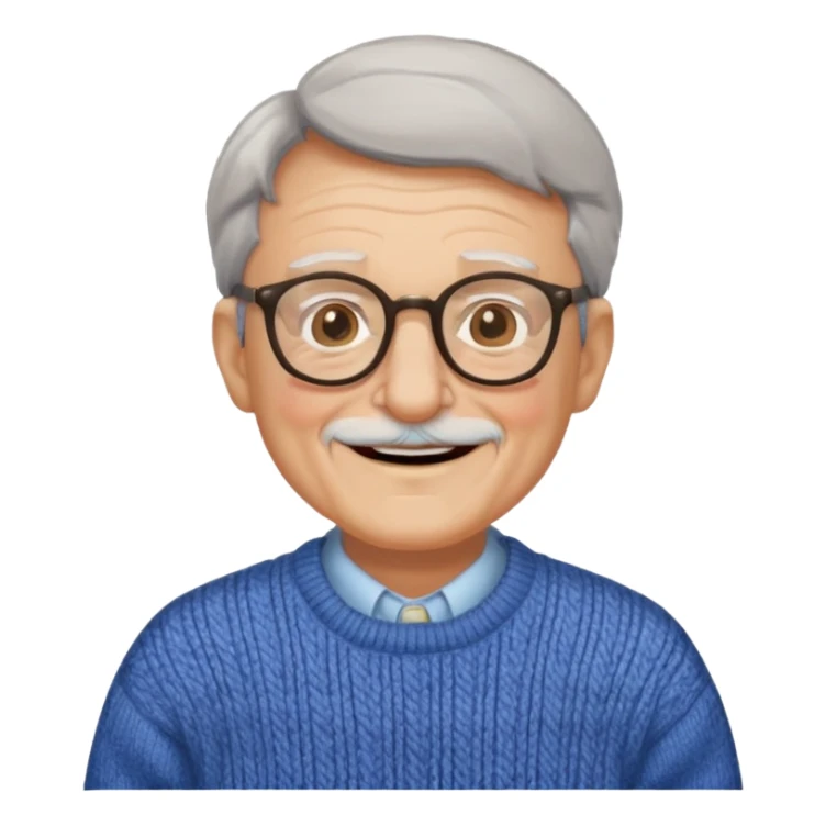 Old man, happy, wearing glasses and sweater


 sticker