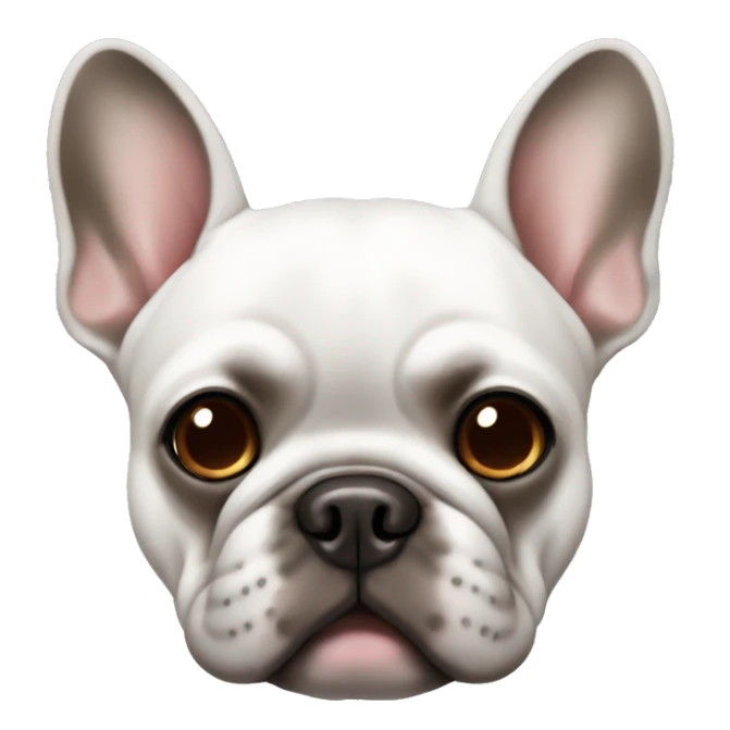 French bulldog white with brown on both sides of face and grey eyes sticker