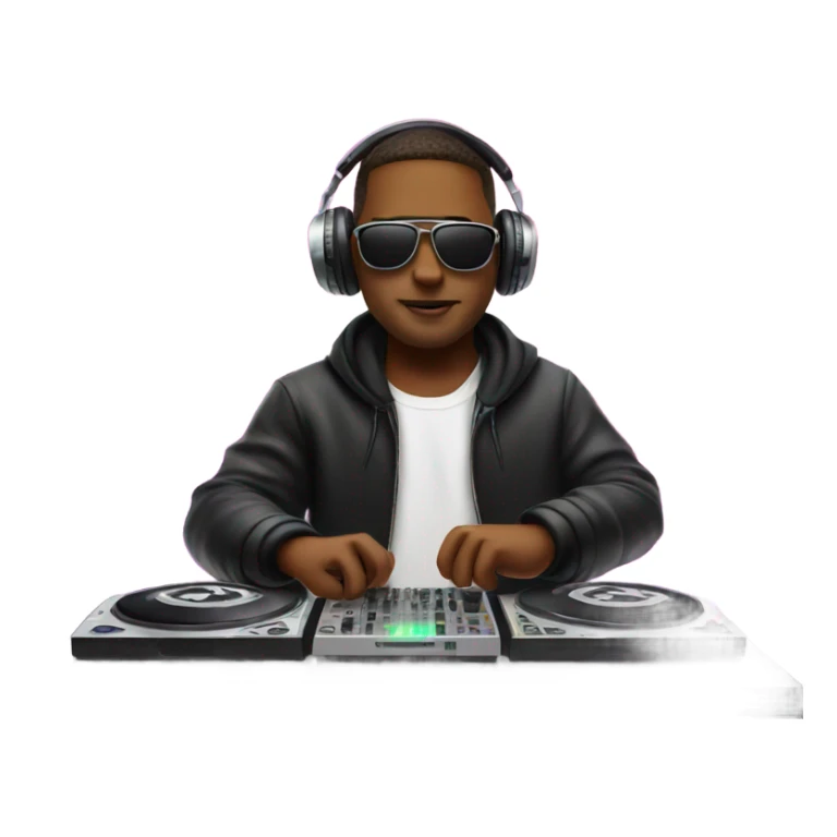 Dj with dj board and lazers sticker