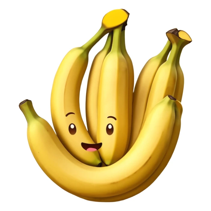Panquecas em um prato redondo com rodelas de banana, em forma de emoji sticker