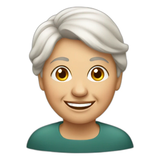 Old latvian woman with short hair smiling sticker