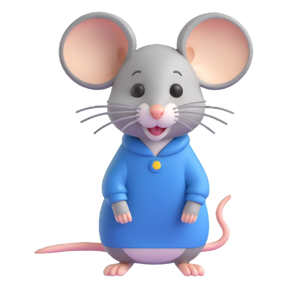 female mouse with very short gray-blond hair sticker
