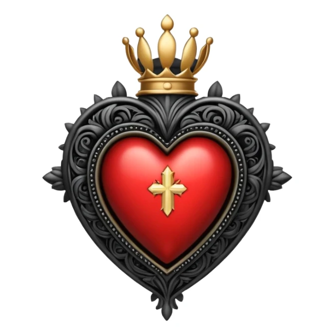 metal music style black Sacred heart sticker