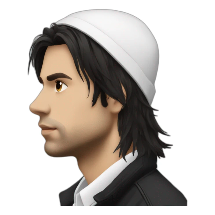 Orelsan black hairs with a White streak  france sticker