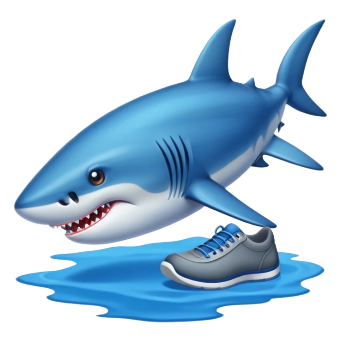 Tiburón con zapatos azules sticker