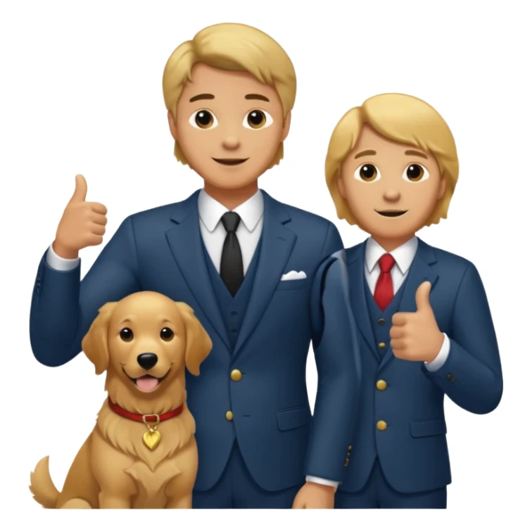 rich guy thumbs up on a dog sticker