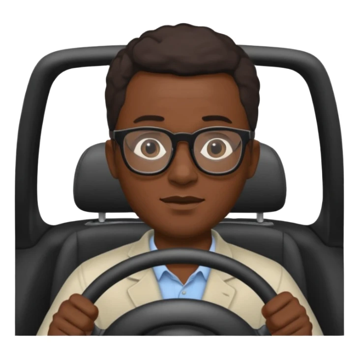 hombre negro con lentes conduciendo sticker