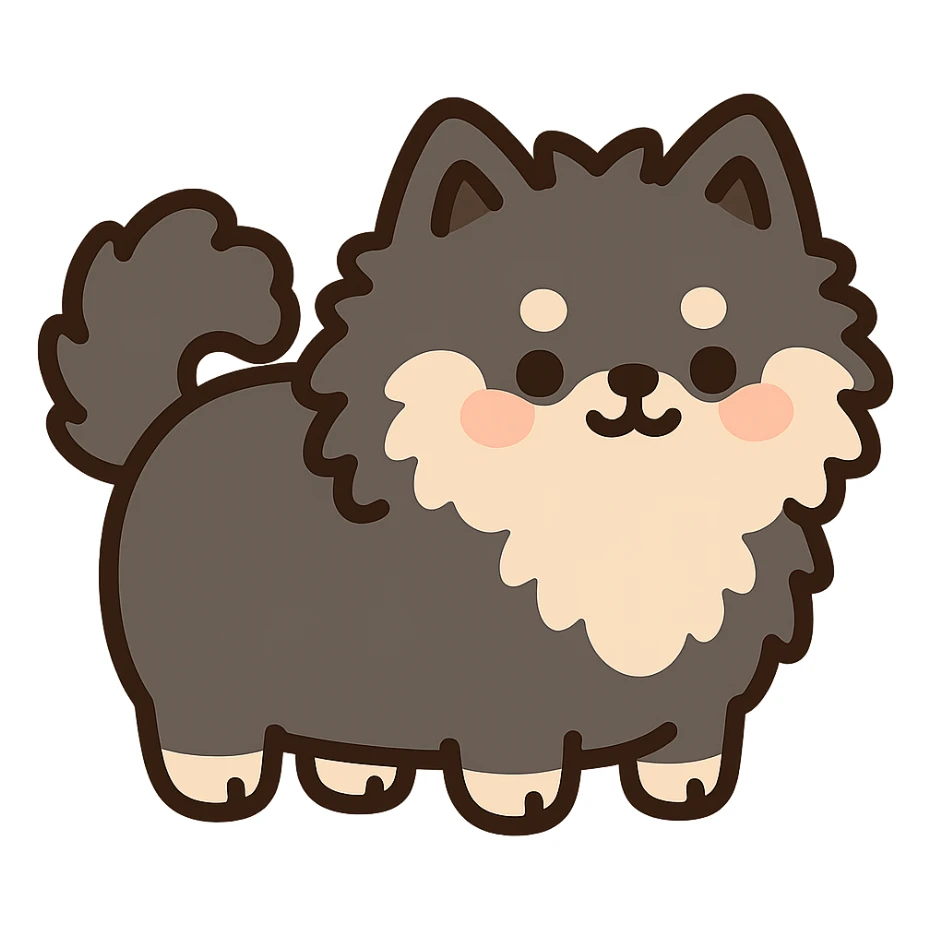 pusheen-style finnish lapphund puppy sticker