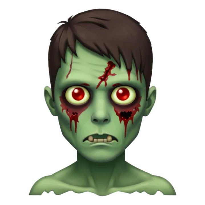pretty brunette zombie man with green skin sticker