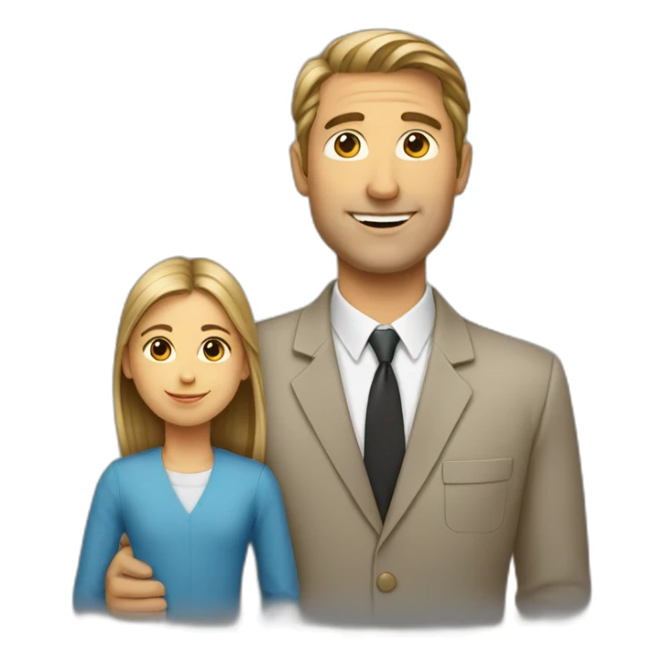 un homme avec une fille sticker