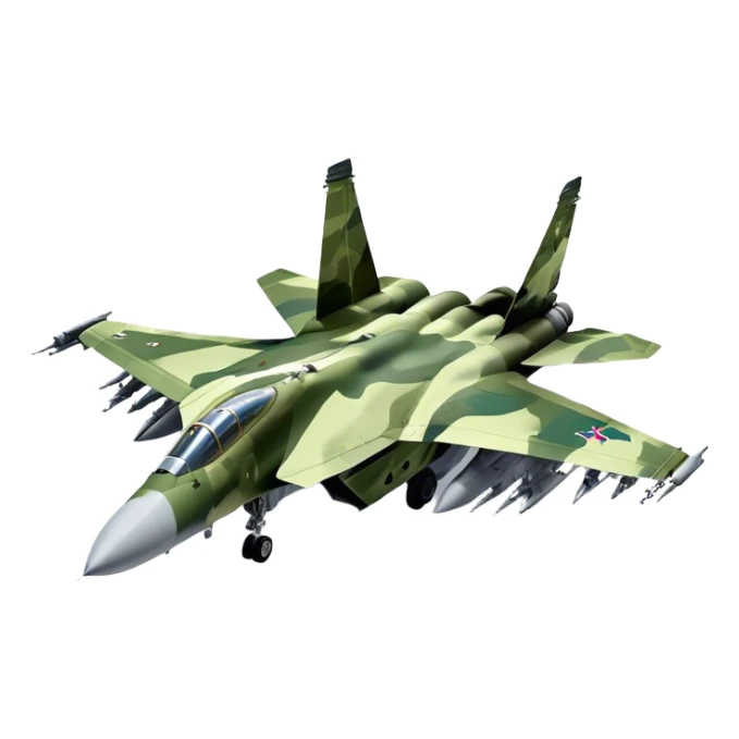 SU-35 Jet - Sukhoi (Model Year: 2020) (Iconic colour: Camouflage green) sticker