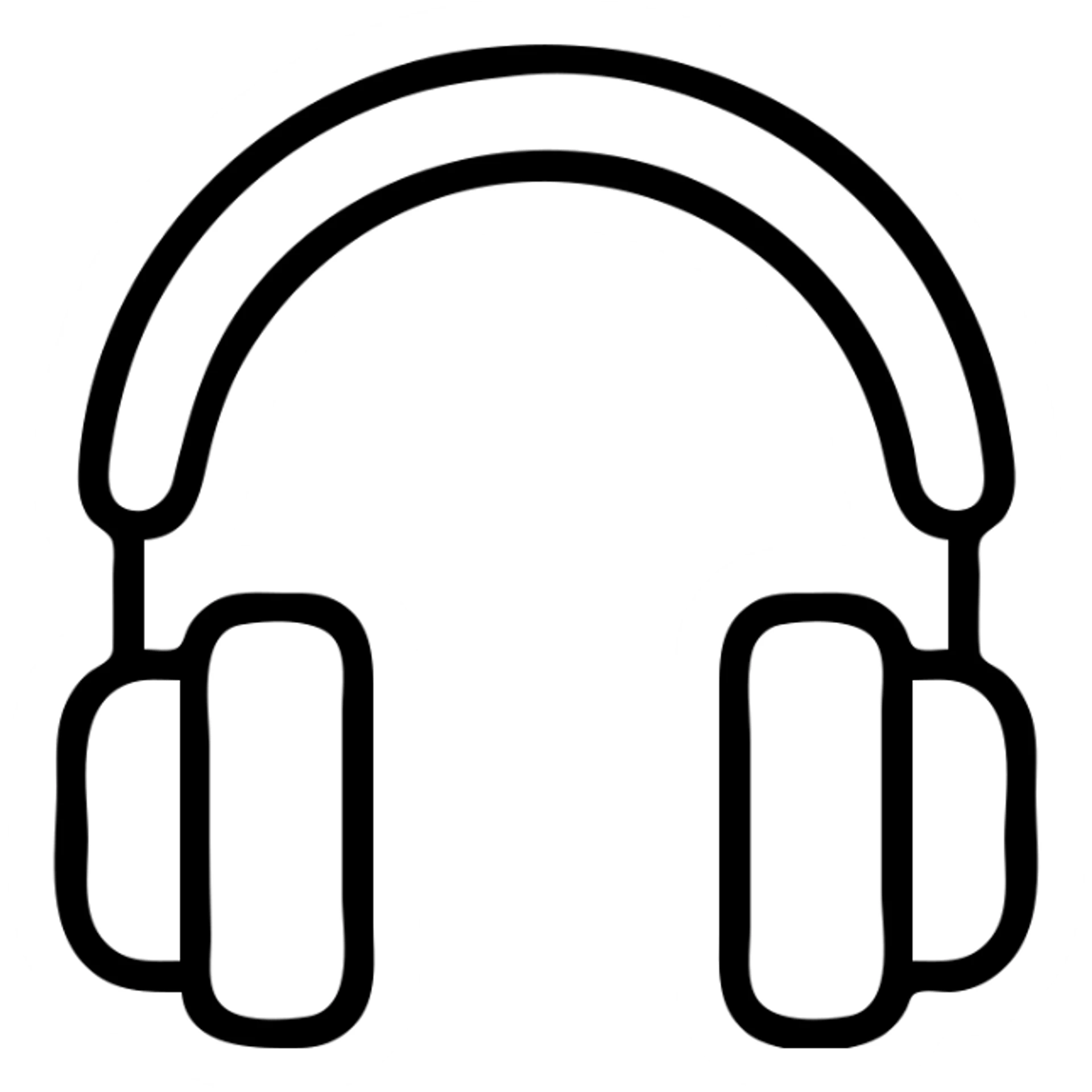 brown headphones, outlined icon style, minimal and modern sticker