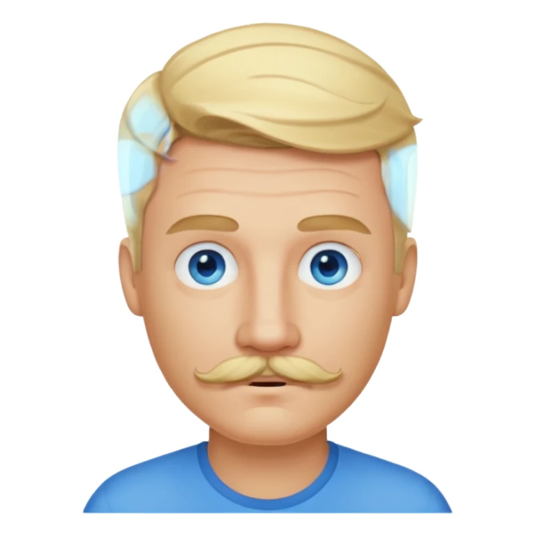 Blonde man with blue eyes and blonde mustache  sticker
