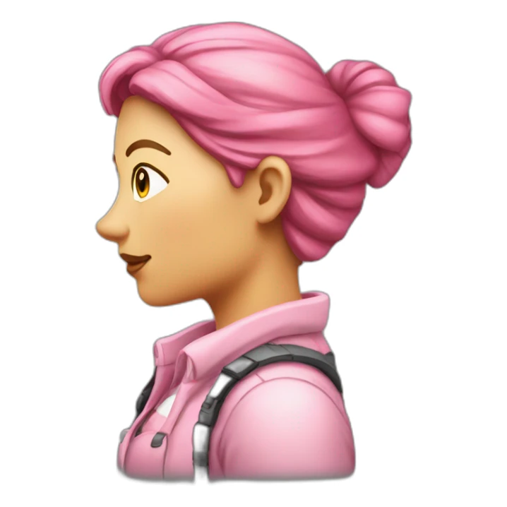 photographe femme rose en profil sticker