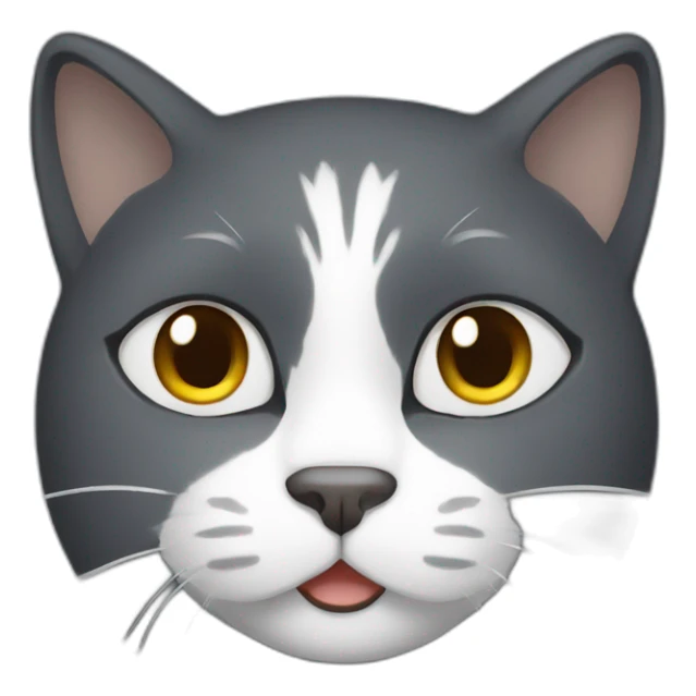 dark grey cat with white around his face sticker