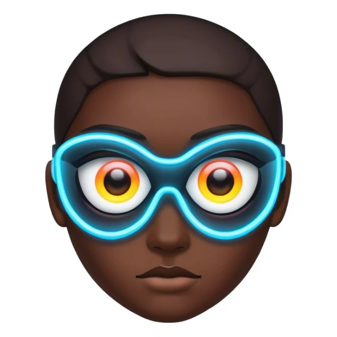 neon cyberpunk style cyber eyes sticker