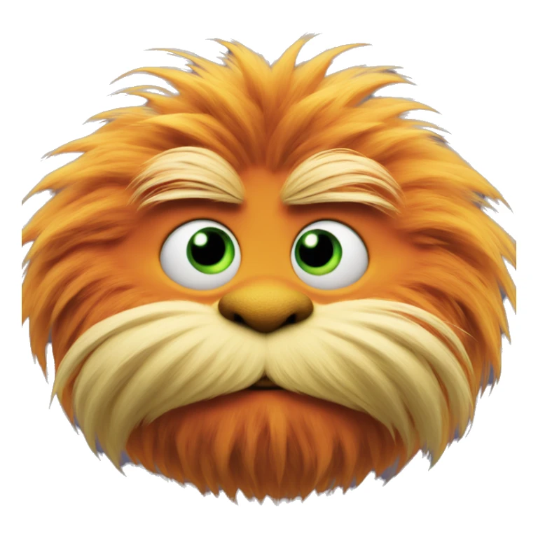 The Lorax, fat, furry, has green eyes sticker