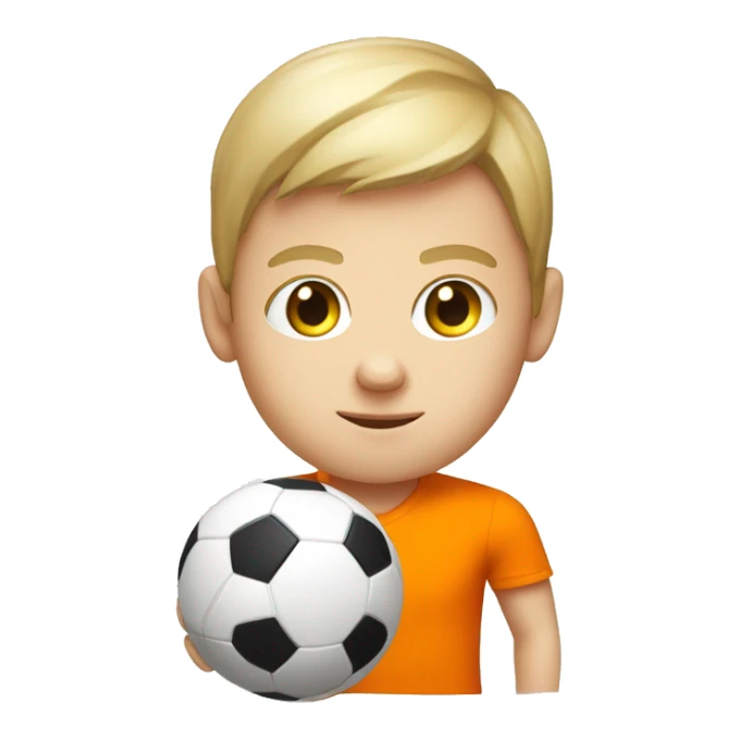 White Kid orange shirt and socer balll sticker