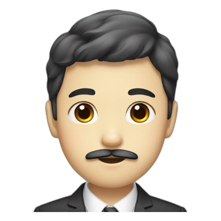 Korean boy with a mustache wearing a suit sticker