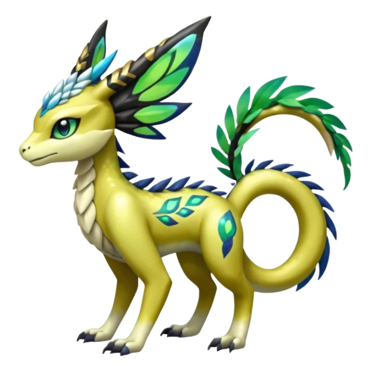  Exotic Dragonic Feathery ScalyMeloetta-Zygarde-Zeraora-Renamon-Protogen-Palkia-hybrid-fusion-Fakémon-creature, full body sticker