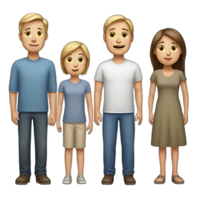 two white straight parents with one daughter and one son sticker
