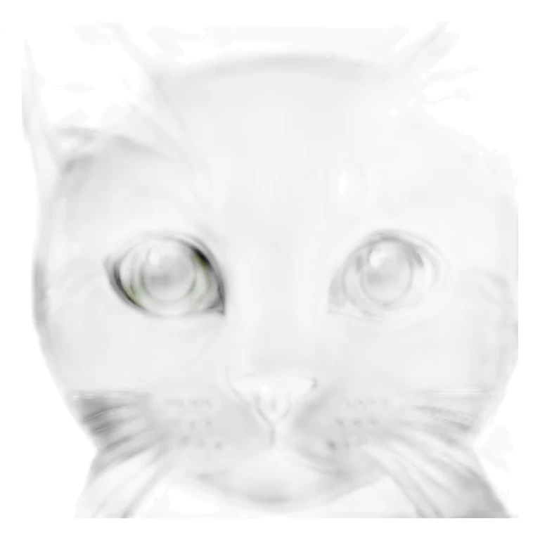 Black white cat with green eyes and whiskers  sticker