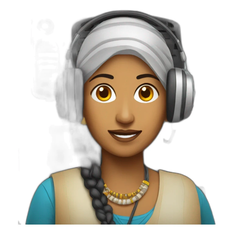 Radio indian woman sticker
