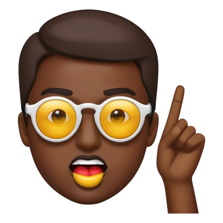 emoji with sunglasses and he’s beating his lips sticker