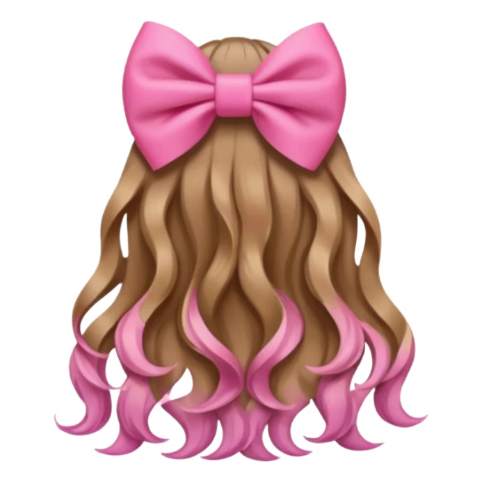 hair from behind with a pink bow sticker
