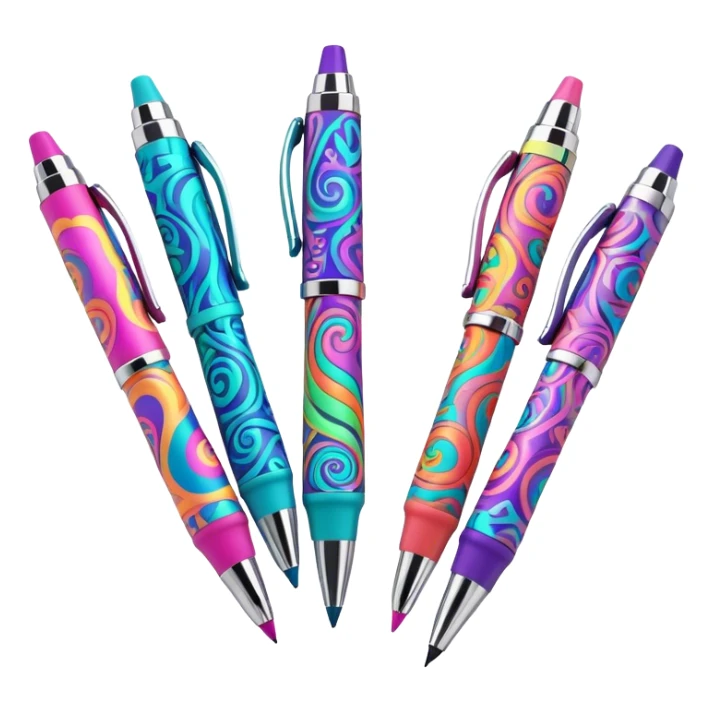 3D, psychedelic colored hippie style pen. Pen only  sticker